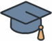 Blue graduation cap with a yellow tassel